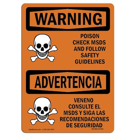 Signmission OSHA Poison Check MSDS Follow Safety Guidelines 5in X 3.5in Decal, 10PK, OS-WS-D-35-L-12765-10PK OS-WS-D-35-L-12765-10PK